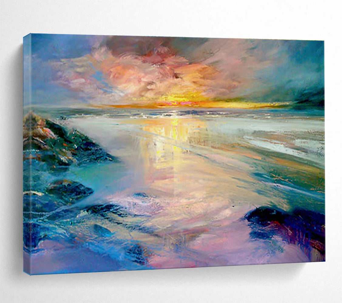 beach sunset coastal abstract design 1